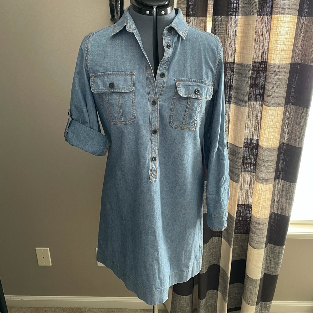J.Crew Factory chambray denim shirt dress